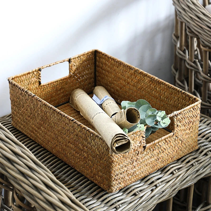 Seagrass Storage Basket with Handles