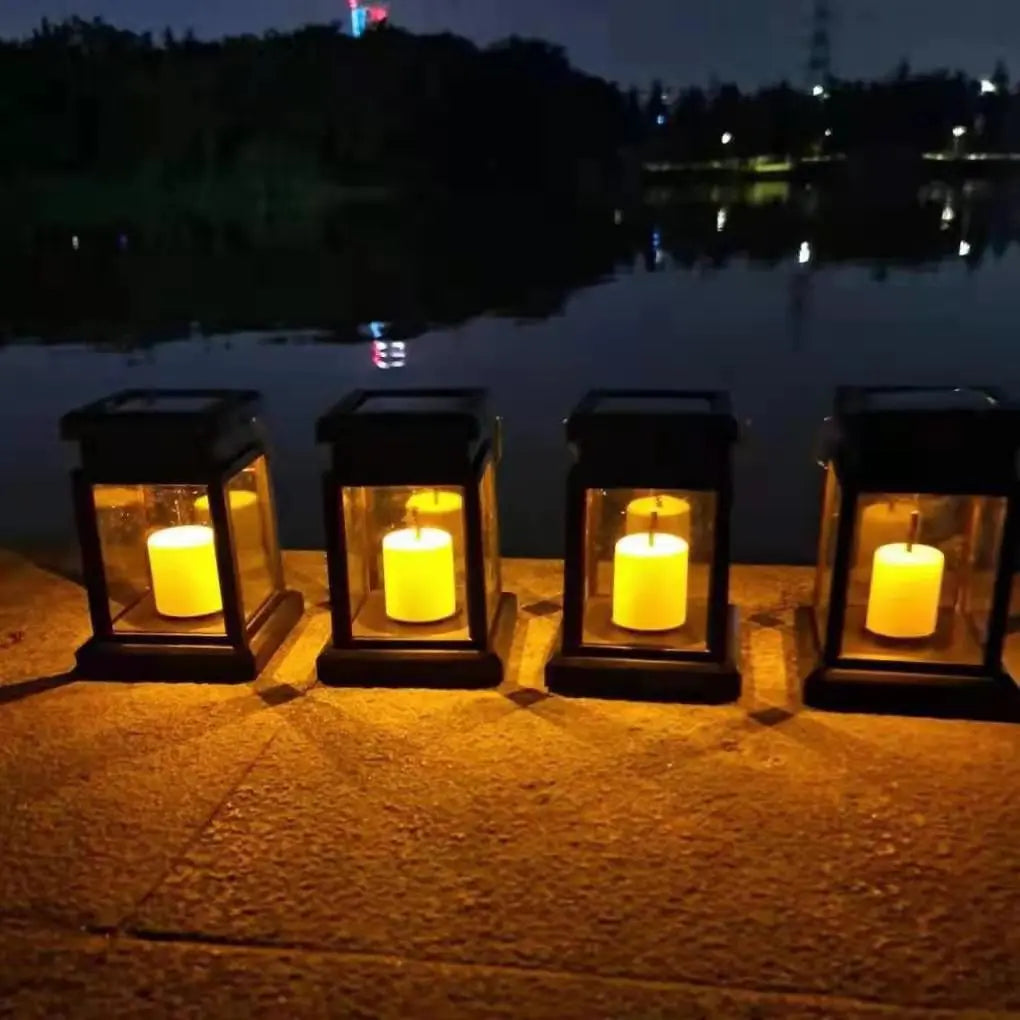 Solar Candle Lantern – Flickering LED, Hanging or Tabletop