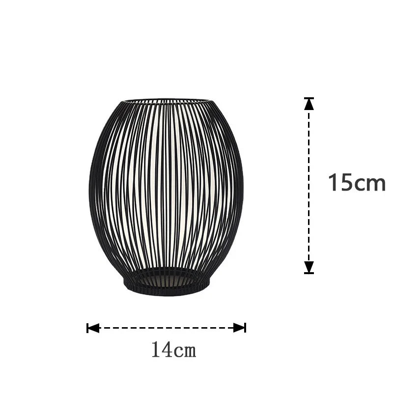 Wire Lantern Candle Holder – Black Iron