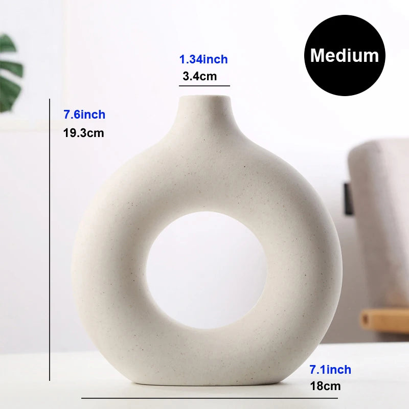 Donut Ceramic Vase – Matte Finish