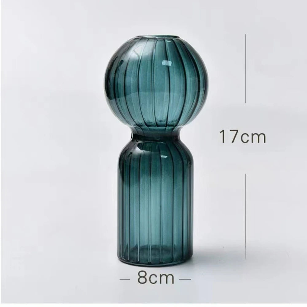 Ribbed Coloured Glass Bud Vase