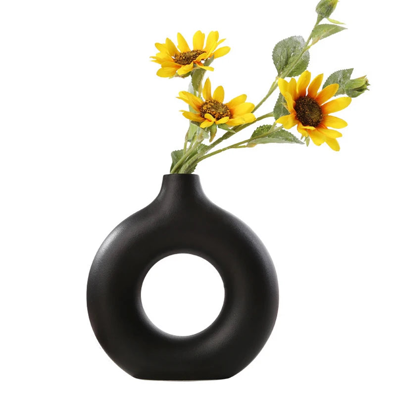Donut Ceramic Vase – Matte Finish