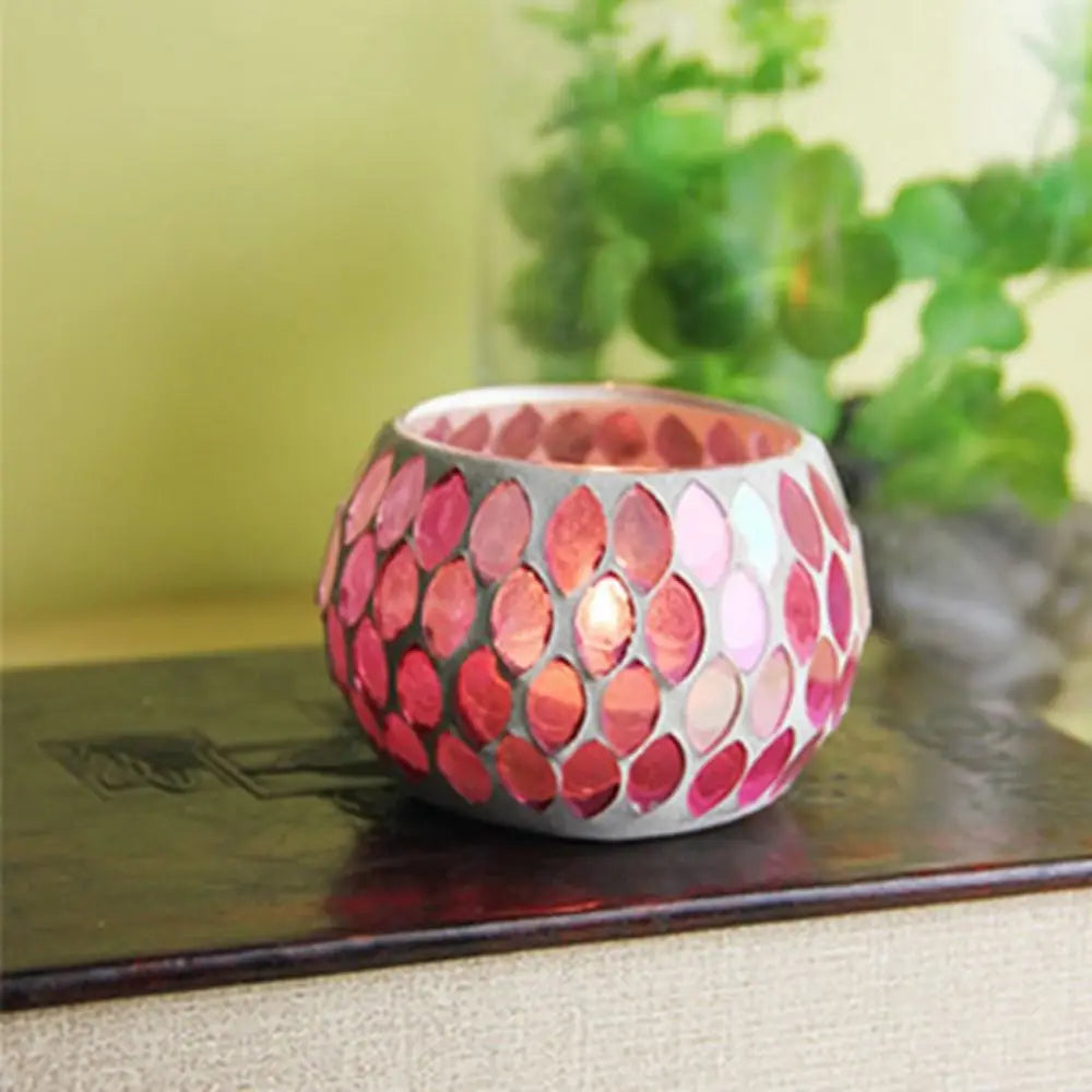 Moroccan Mosaic Glass Tea Light Holder – 9 cm