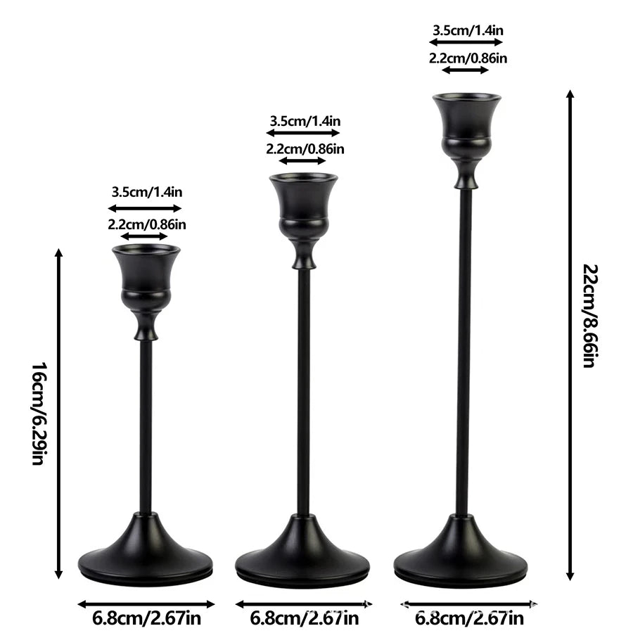 Taper Candlestick Holders – Set of 3, Metal