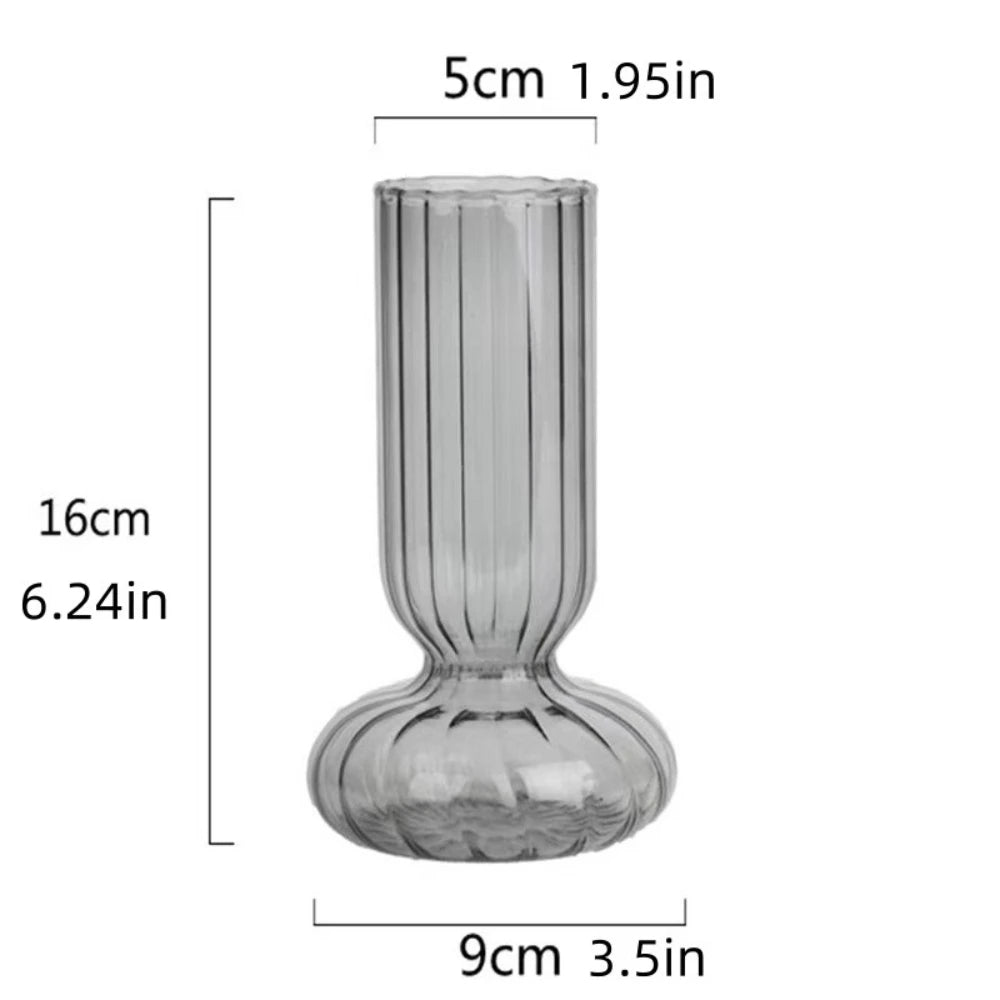 Ribbed Coloured Glass Bud Vase