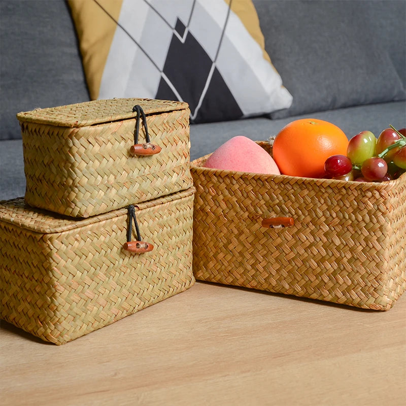 Seagrass Lidded Storage Box
