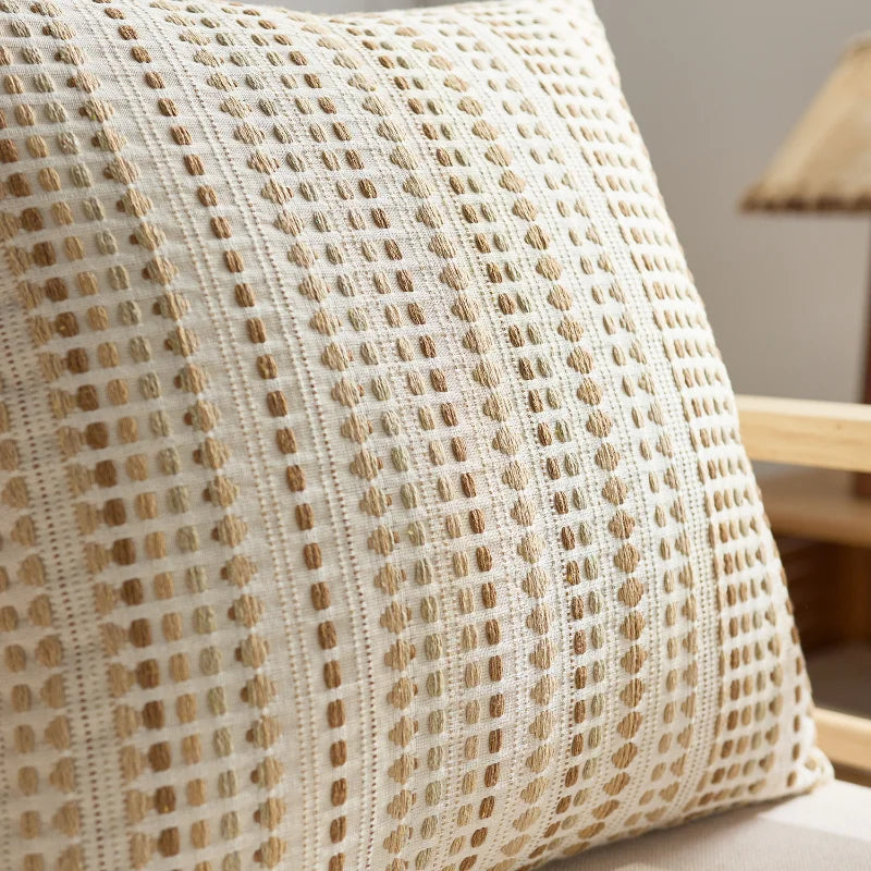 Dotted Stripe Woven Cushion Cover – 45 × 45 cm