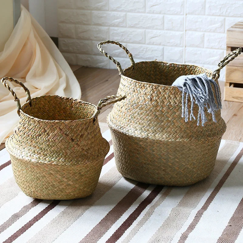 Seagrass Belly Basket with Handles