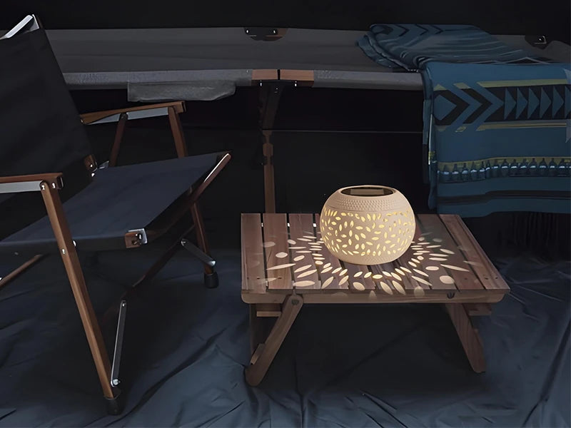 Leaf Cut-Out Solar Table Lantern – 15 cm
