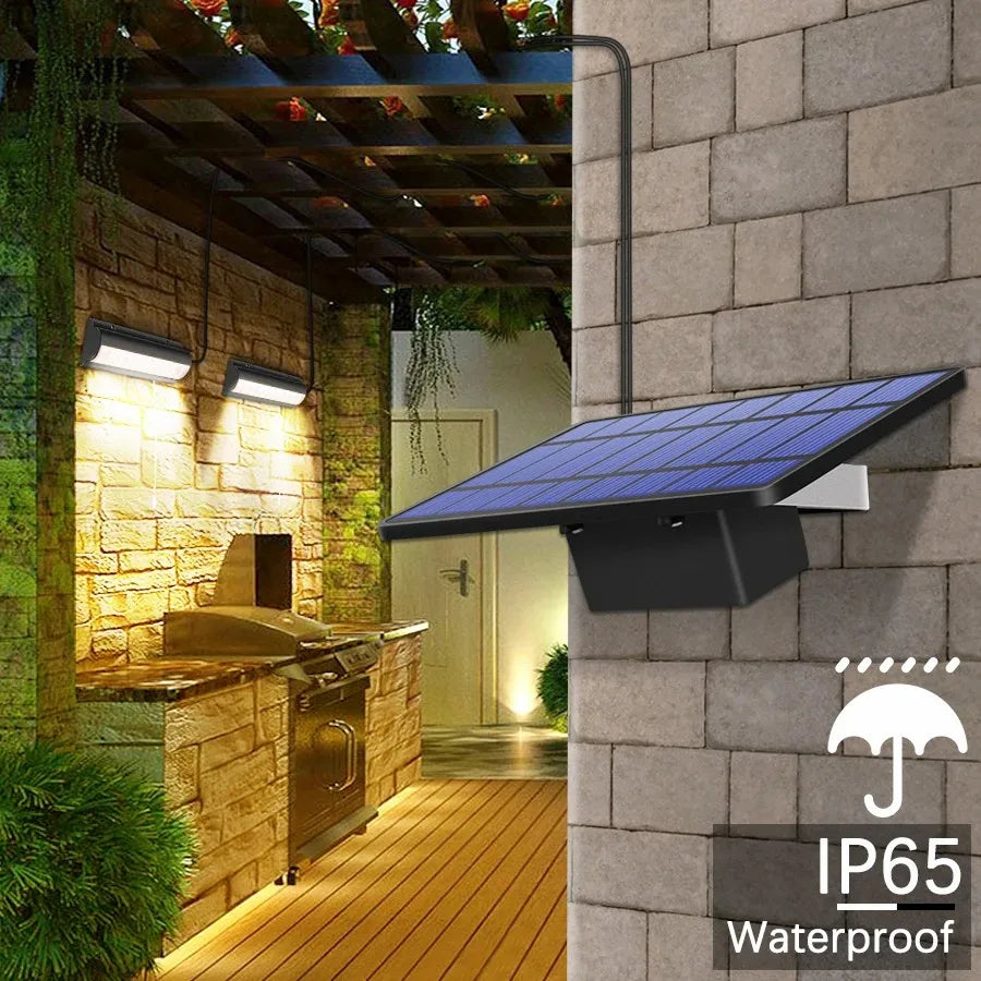Solar Double-Head Shed Light with Pull Cord – Warm White or White
