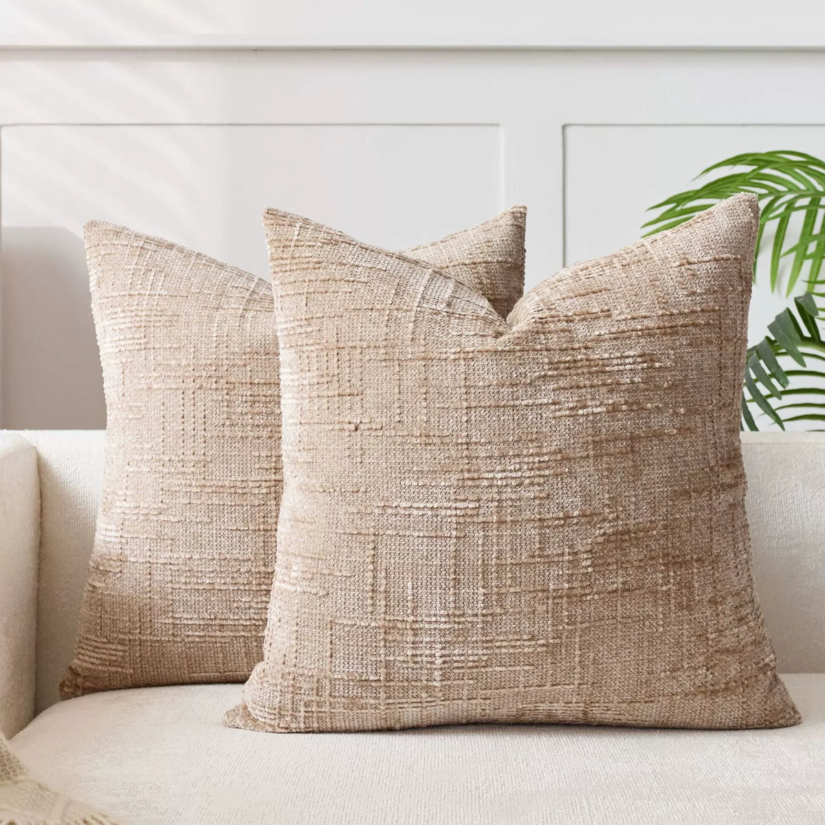 Textured Woven Cushion Covers – Set of 2, 45 × 45 cm