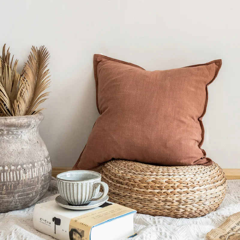Cotton-Ramie Cushion Cover with Flange – 45 × 45 cm