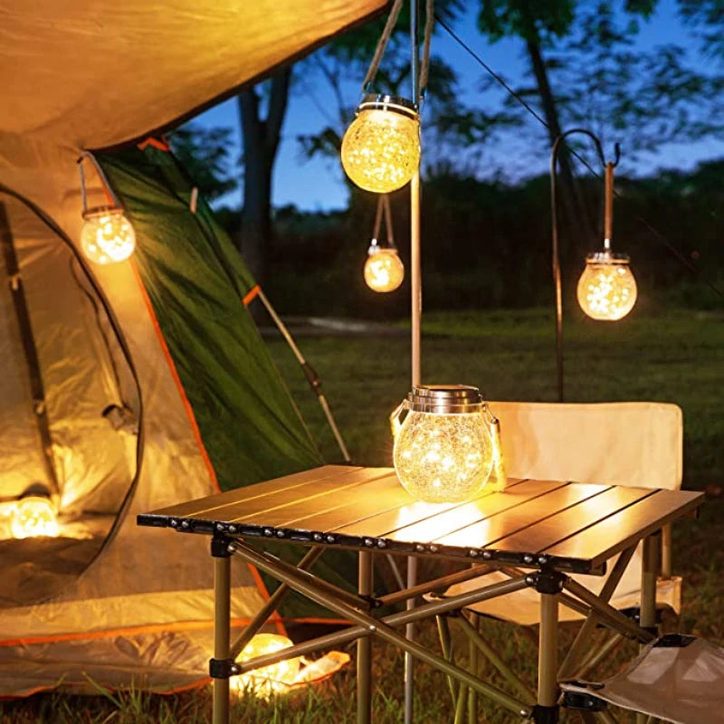 Crackle Glass Solar Jar Lantern – 30 Fairy Lights, IP65