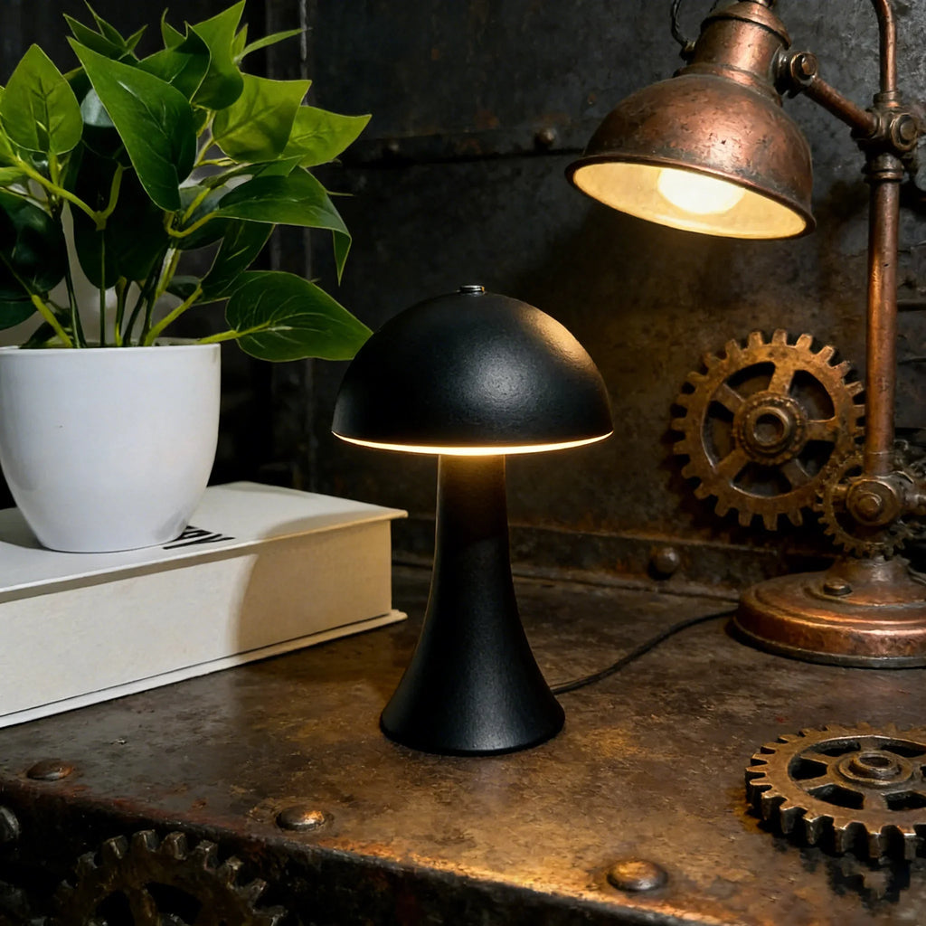 Minimal Mushroom Cordless Lamp – Rechargeable, Dimmable