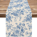 Toile Floral Linen Table Runner – 33 × 180 cm