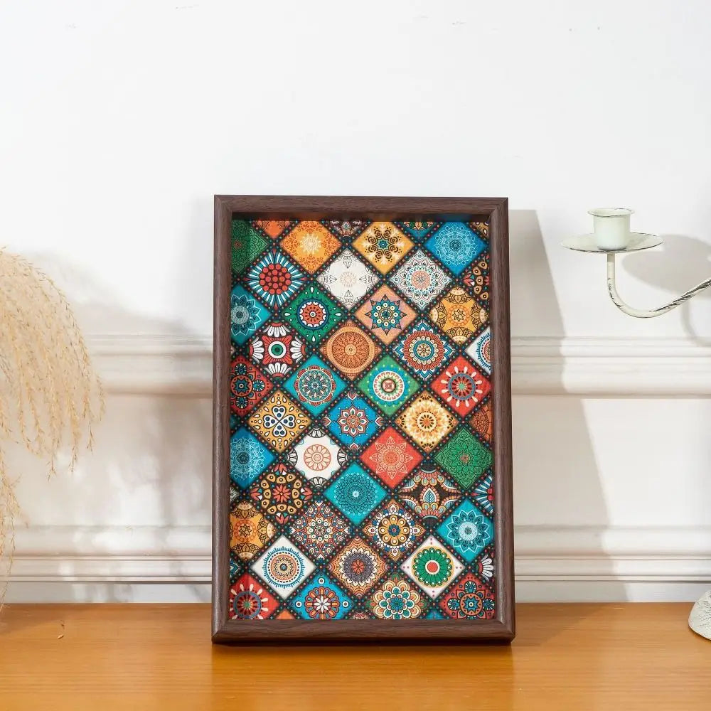 Mosaic Tile Wooden Tray – 30 × 20 cm