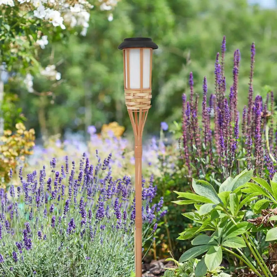 Solar Bamboo Flame Torch Lights – Flickering Flame Effect, 60 cm, 1 or 2 Pack