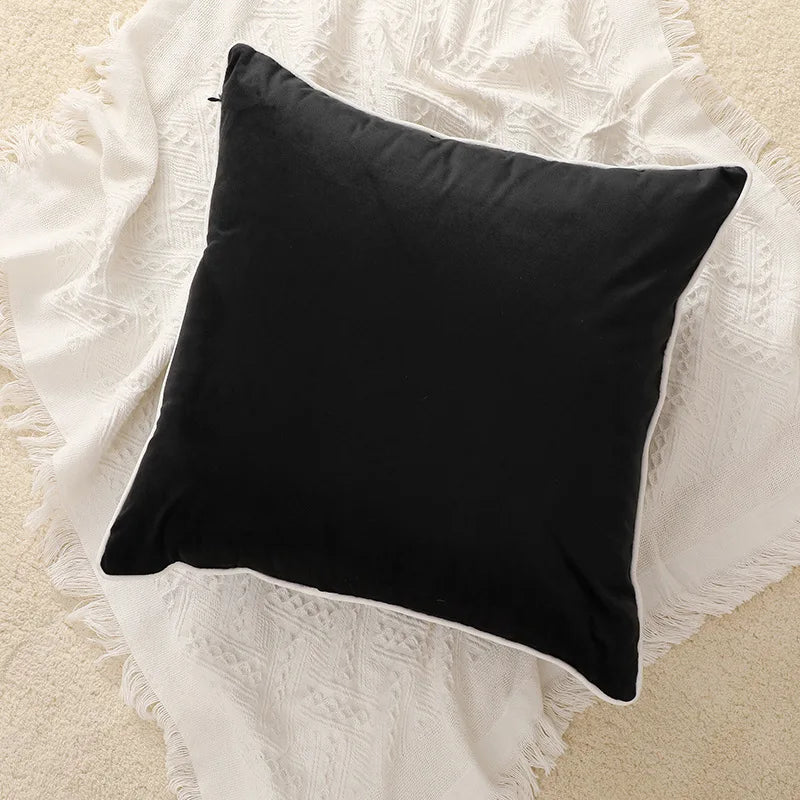 Piped Velvet Cushion Cover – 45 × 45 cm