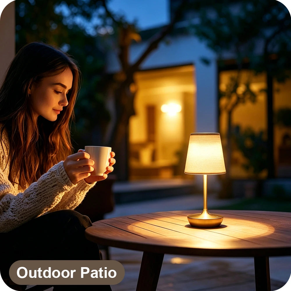 Linen Shade Cordless Table Lamp – 2500 mAh, Dimmable, 29 cm