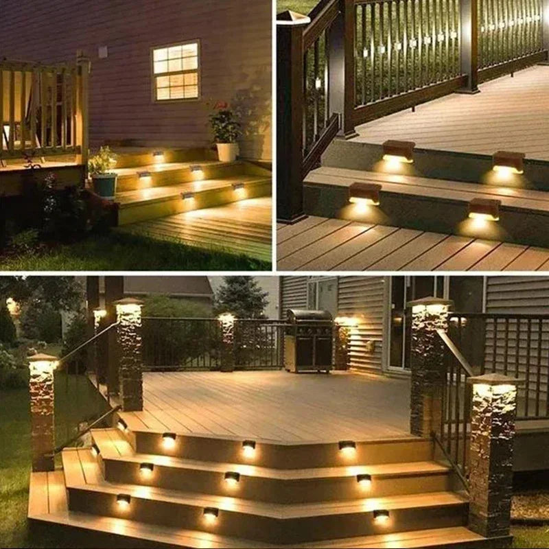 Solar Deck Lights – Set of 4 or 8, Brown or Black
