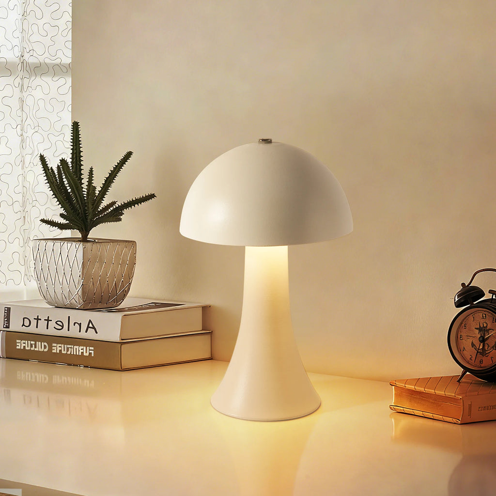 Minimal Mushroom Cordless Lamp – Rechargeable, Dimmable