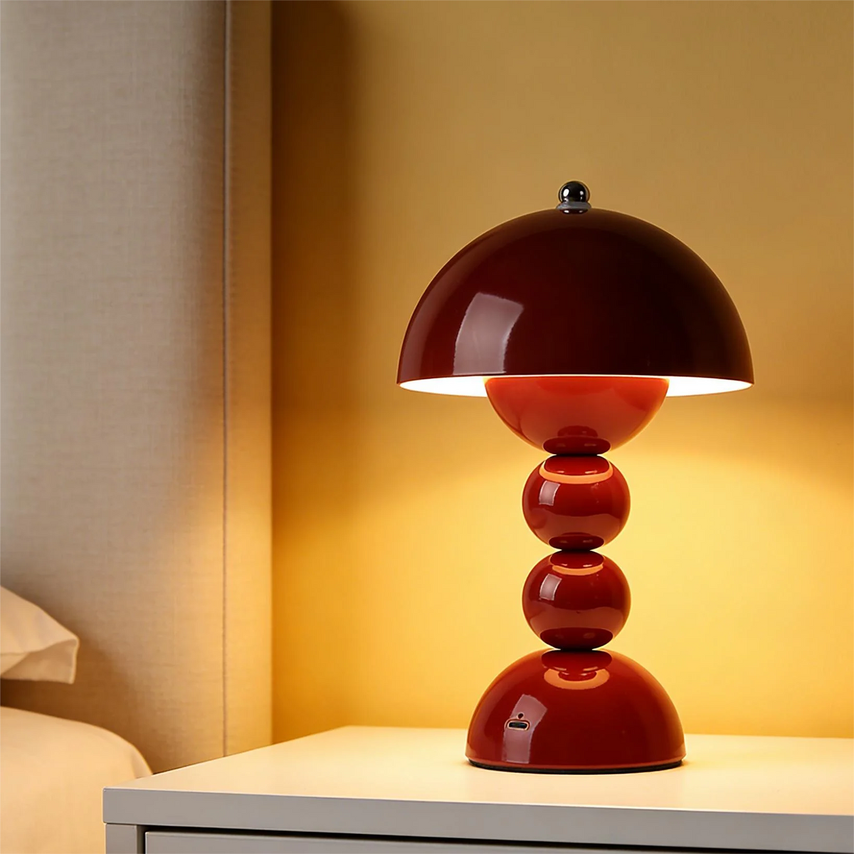 Stacked Mushroom Cordless Lamp – Rechargeable, 28 cm
