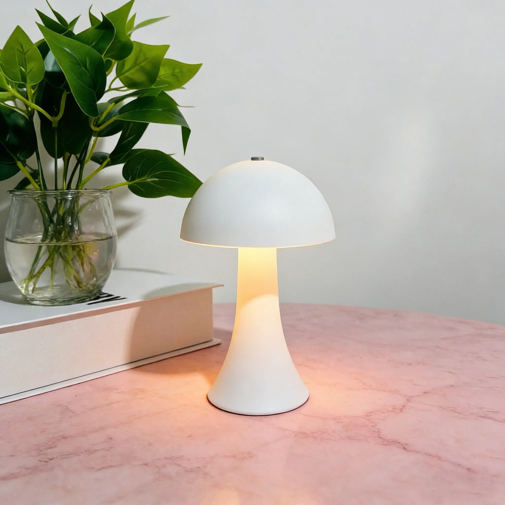 Minimal Mushroom Cordless Lamp – Rechargeable, Dimmable