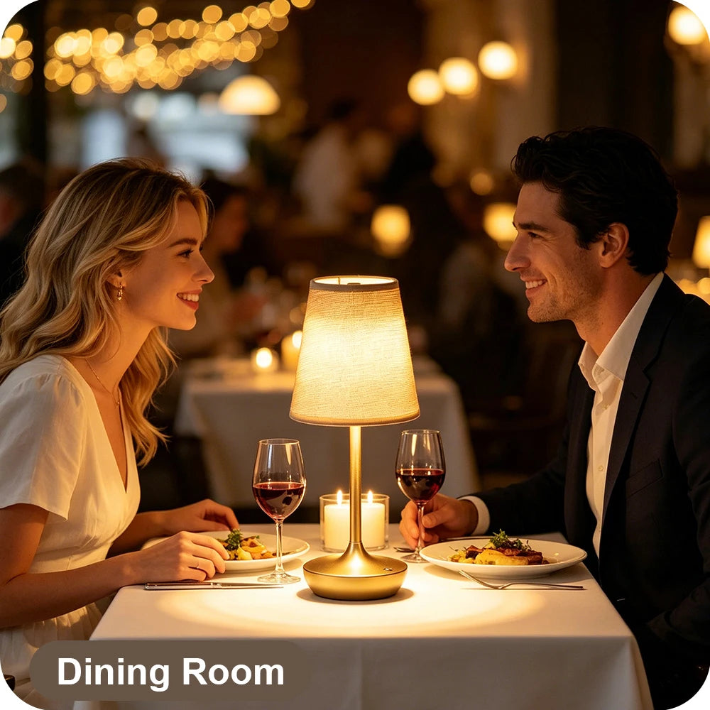 Linen Shade Cordless Table Lamp – 2500 mAh, Dimmable, 29 cm