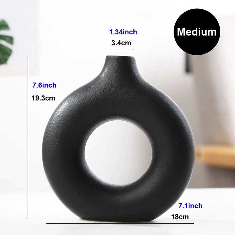 Donut Ceramic Vase – Matte Finish