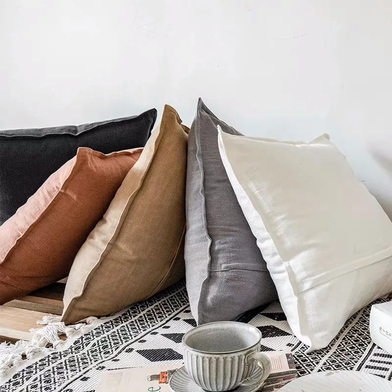 Cotton-Ramie Cushion Cover with Flange – 45 × 45 cm