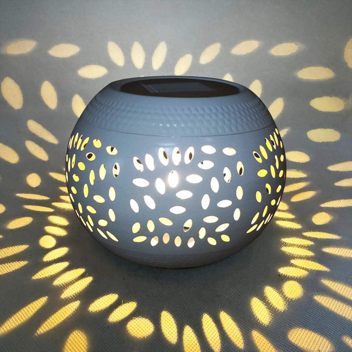 Solar Metal Lantern with Cut-Out Pattern – 5 Styles