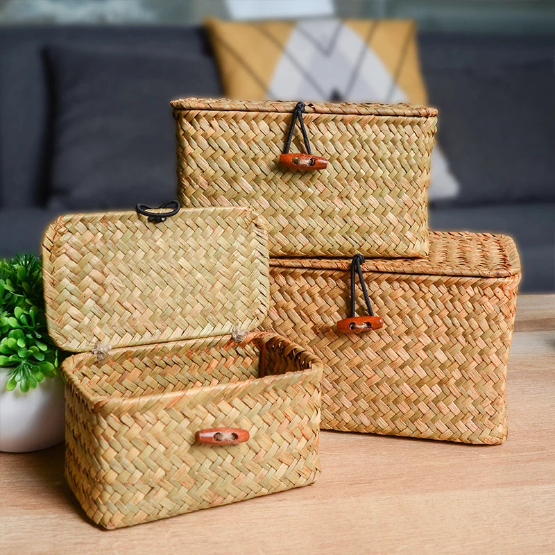 Seagrass Lidded Storage Box