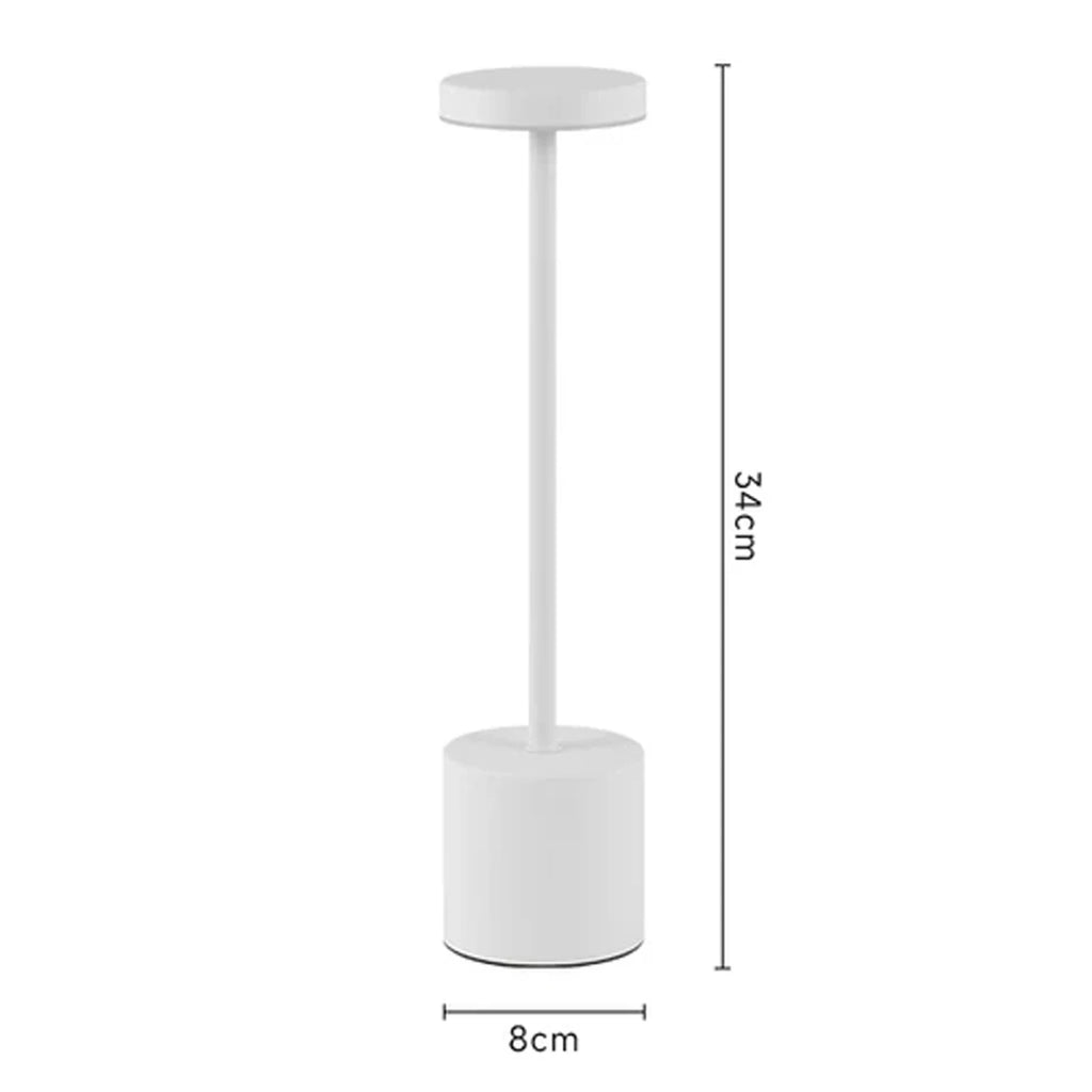 Slim Column Cordless Table Lamp – Rechargeable Metal LED, 34 cm