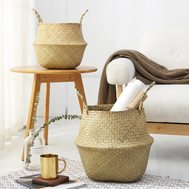 Seagrass Belly Basket with Handles