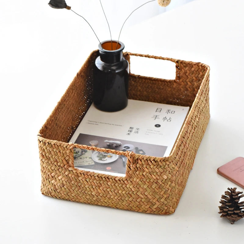 Seagrass Storage Basket with Handles