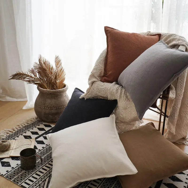 Cotton-Ramie Cushion Cover with Flange – 45 × 45 cm