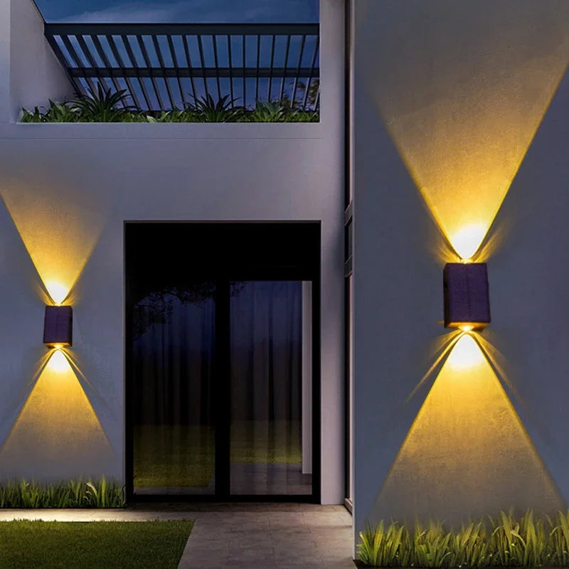 Solar Up & Down Wall Light – Warm White, IP65, Wire-Free