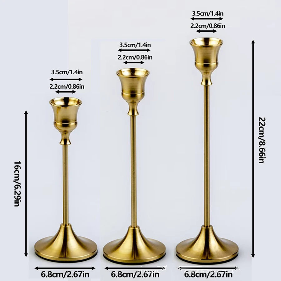 Taper Candlestick Holders – Set of 3, Metal