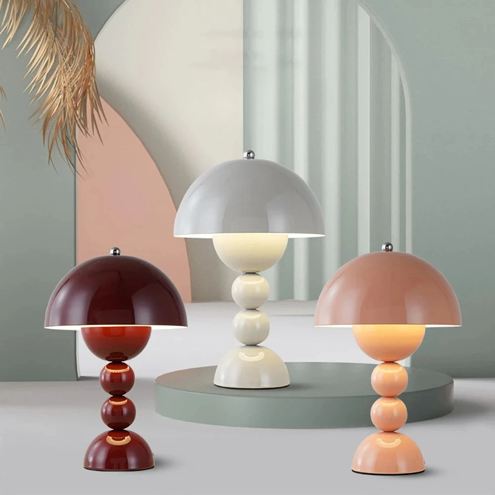 Stacked Mushroom Cordless Lamp – Rechargeable, 28 cm