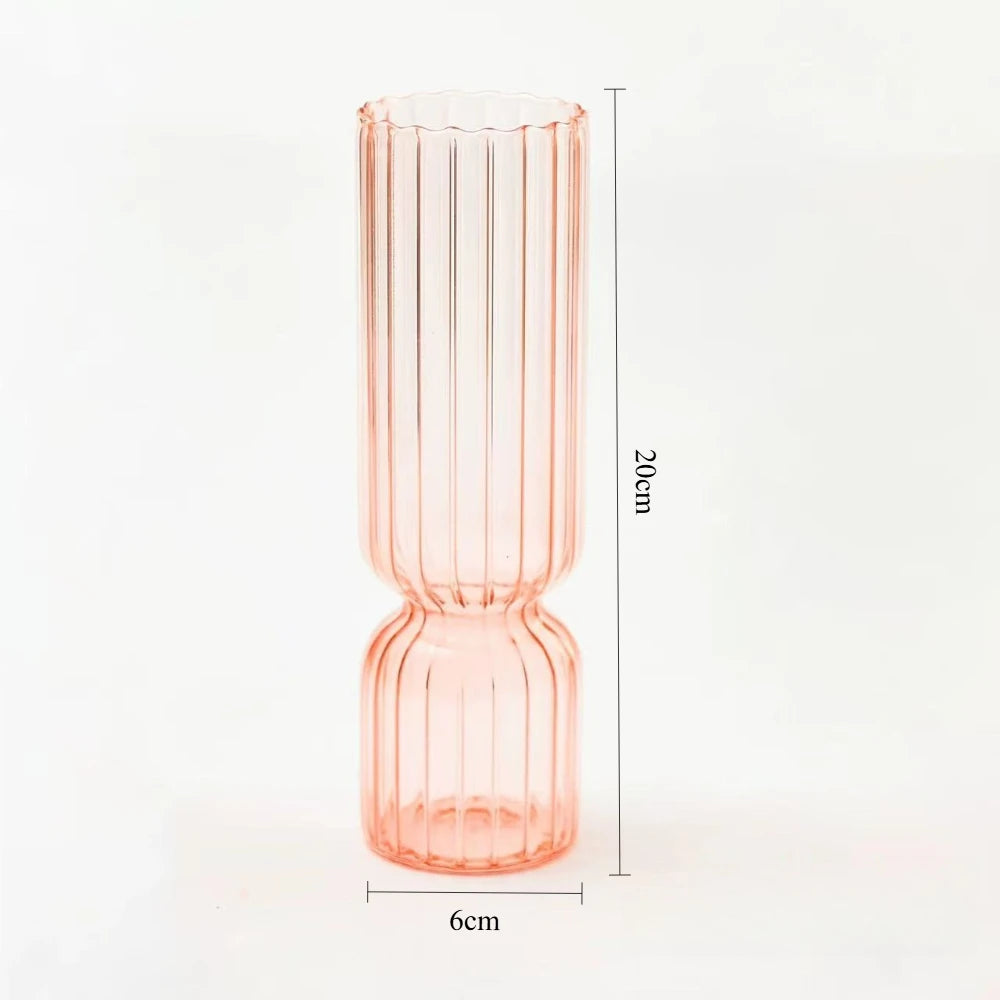 Ribbed Coloured Glass Bud Vase