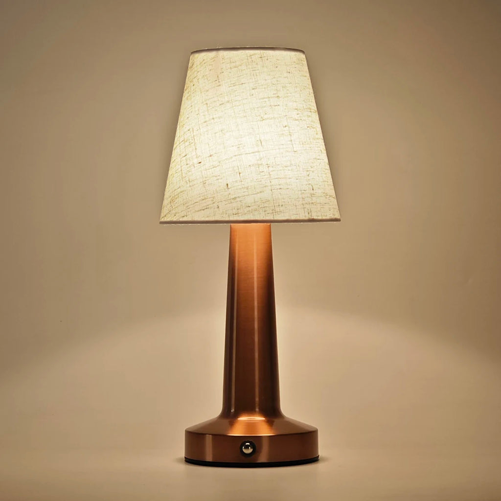 Fabric Shade Column Cordless Lamp – Rechargeable, 27 cm