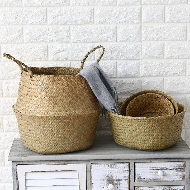 Seagrass Belly Basket with Handles