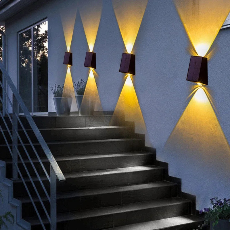 Solar Up & Down Wall Light – Warm White, IP65, Wire-Free