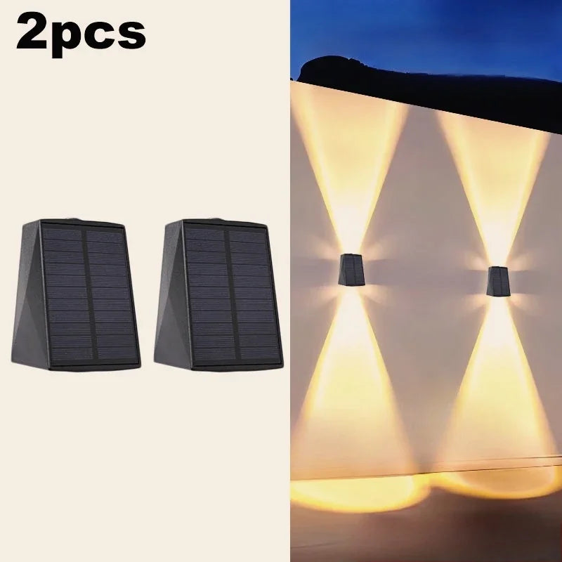 Solar Up & Down Wall Light – Warm White, IP65, Wire-Free