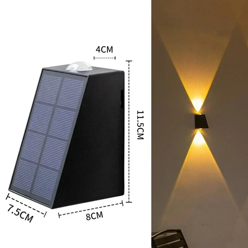 Solar Up & Down Wall Light – Warm White, IP65, Wire-Free
