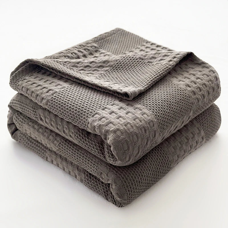 Cotton Waffle Throw Blanket – 100 × 150 cm
