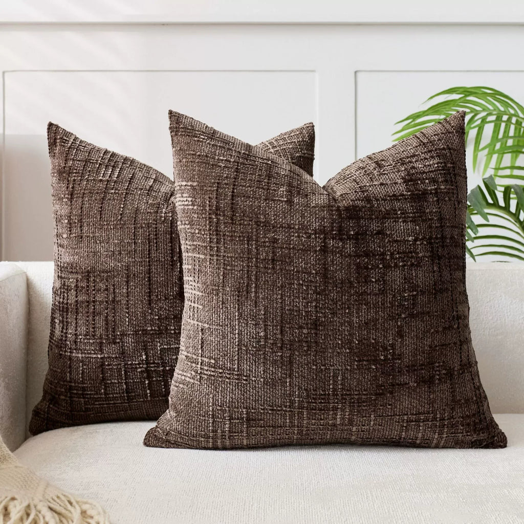 Textured Woven Cushion Covers – Set of 2, 45 × 45 cm