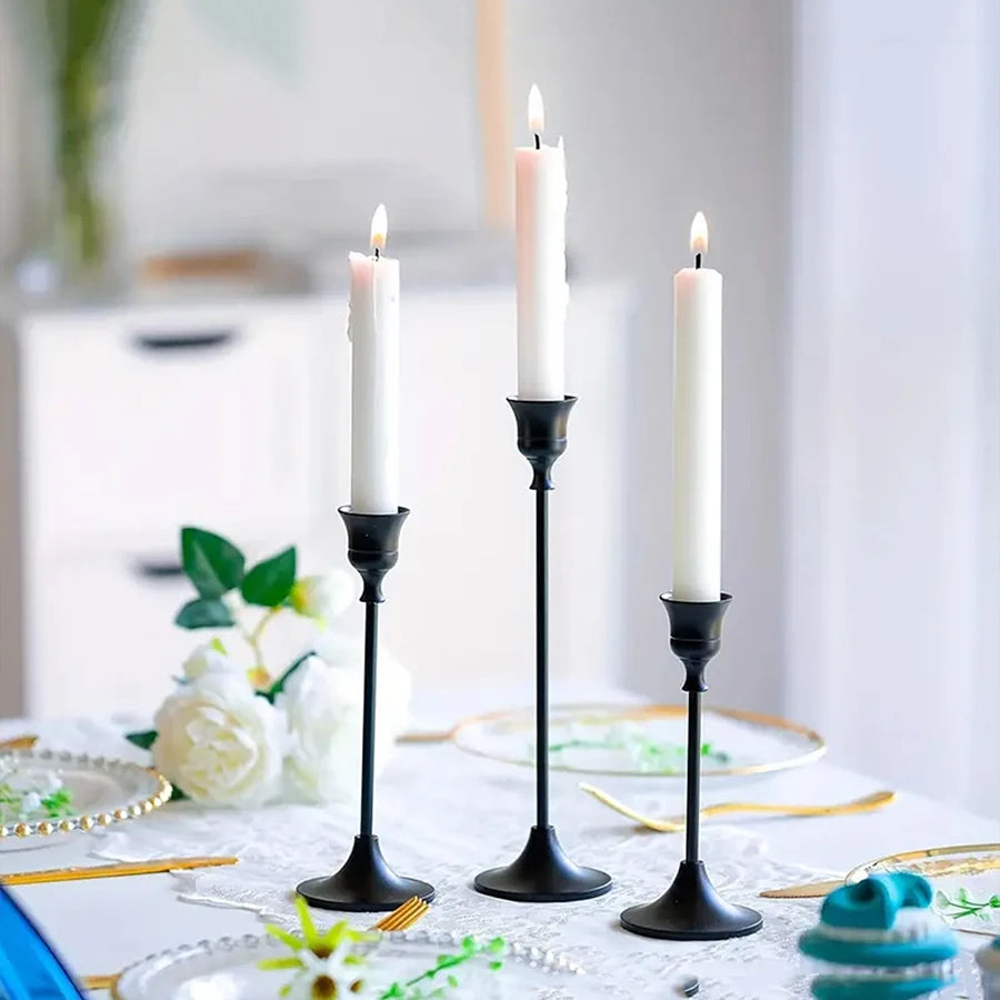 Taper Candlestick Holders – Set of 3, Metal