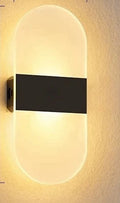Acrylic Touch Wall Light – Rechargeable, Magnetic Mount, No Wiring — Oval, black
