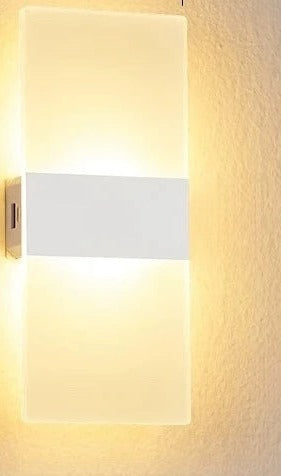 Acrylic Touch Wall Light – Rechargeable, Magnetic Mount, No Wiring — Rectangle, white
